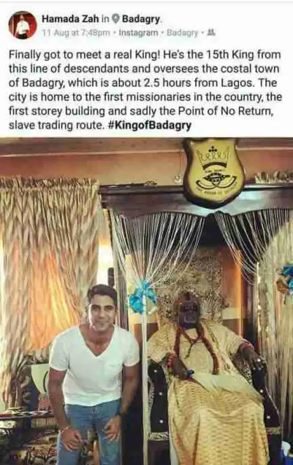 “Finally got to meet a real king! ” –  Oyinbo man excited after meeting Oba Akran of Badagry